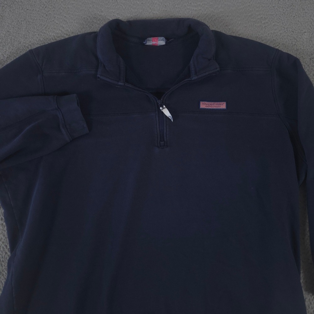 Vineyard Vines Pullover Mens 3XLB Navy Collegiate Quarter-Zip Shep Shirt Cotton